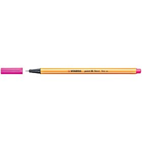 Caneta de fibra Stabilo Point 88 de ponta fina - Espessura da linha: 0,4 mm - Tinta à base de água - Rosa neon