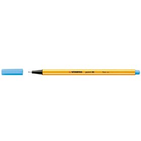 Caneta de fibra Stabilo Point 88 de ponta fina - Espessura da linha: 0,4 mm - Tinta à base de água - Azul claro