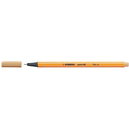Caneta de fibra Stabilo Point 88 de ponta fina - Espessura da linha 0,4 mm - Tinta à base de água - Ocre claro