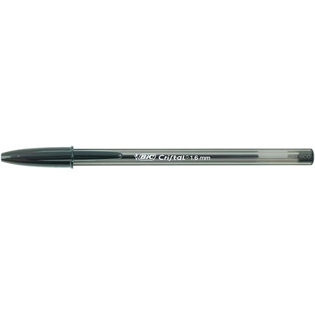 Caneta Esferográfica Bic Cristal Large - Ponta de 1,6 mm de espessura - Traço de 0,60 mm - Tinta à base de óleo - Translúcida - 