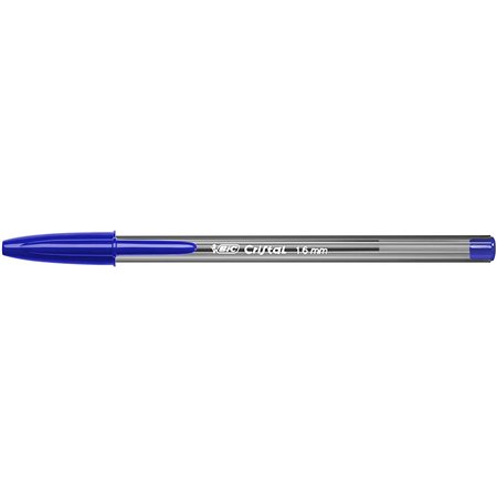 Caneta Esferográfica Bic Cristal Large - Ponta de 1,6 mm de espessura - Traço de 0,60 mm - Tinta à base de óleo - Translúcida - 