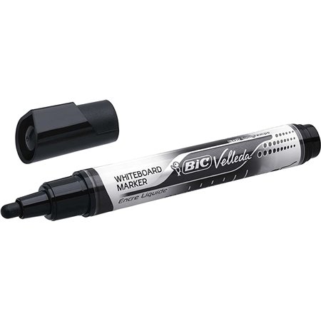 Marcador para quadro branco Bic Velleda com tinta líquida - Ponta média - Espessura da linha de 2,3 mm - Tinta líquida à base de