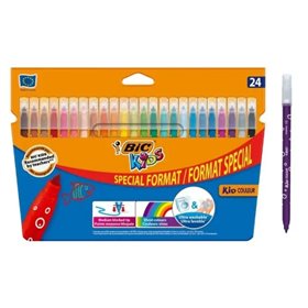Conjunto de 24 marcadores Bic Kids Couleur - Ponta média - Laváveis - Cores sortidas