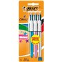 Conjunto de 3 Canetas Esferográficas Retráteis Bic Shine em 4 Cores - Ponta de 1mm - Traço de 0,4mm - Tinta à Base de Óleo - Cor