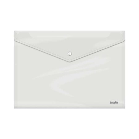 Envelope Dohe com Fecho de Pressão - Formato Paisagem Plus Size - Polipropileno Transparente de 150 Microns - Cor Transparente
