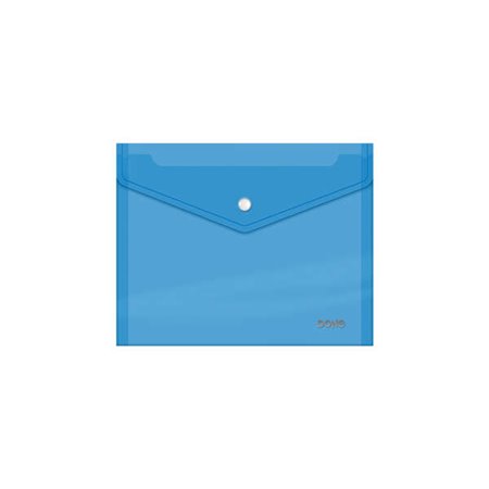 Envelope para documentos Dohe A5 - Fecho de pressão - Polipropileno transparente de 150 mícrons - Azul