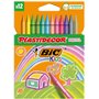 Caixa de giz de cera Bic Kids Plastidecor Pastel com 12 unidades - Extra resistente - Fácil de apontar - Não mancha - Cores past
