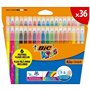 Conjunto de 36 marcadores Bic Kids Couleur - Ponta média - Laváveis - Cores sortidas