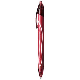 Caneta Gel Retrátil Bic Gel-Ocity Quick Dry - Ponta Média de 0,7 mm - Tinta Gel - Antiborrões - Secagem Ultrarrápida - Vermelha