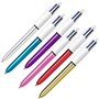 Caneta Esferográfica Retrátil Bic Shine em 4 Cores - Ponta Média de 1,0 mm - Tinta à Base de Óleo - Design Metálico em Cores Sor