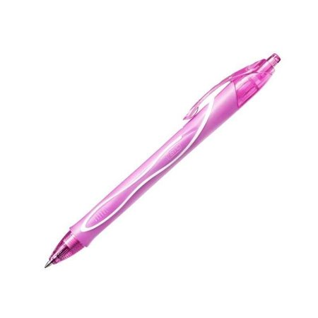 Caneta retrátil Bic Gel-Ocity Quick Dry - Ponta média de 0,7 mm - Tinta em gel - Secagem ultrarrápida - Não borra no papel - Ros
