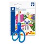 Tesoura escolar de segurança Staedtler Noris 965 para canhotos - Cabo ergonômico macio - Lâminas sem corte - Comprimento 14 cm