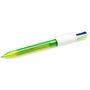 Caneta Esferográfica Retrátil Bic Fluo com 4 Cores - Ponta Média de 1,0 mm - Tinta à Base de Óleo - Cores: Preto, Azul, Vermelho