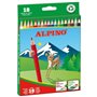 Conjunto de 18 lápis de cor Alpino - Mina de 3 mm - Resistentes à quebra - Bandeja removível - Cores sortidas