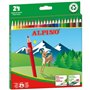 Conjunto de 24 lápis de cor hexagonais Alpino - Mina de 3 mm - Resistentes à quebra - Bandeja removível - Cores sortidas