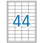 Pacote com 4.400 etiquetas retangulares Apli, 48,5 x 25,4 mm - 100 folhas com 44 etiquetas cada - Adesivo removível - Bordas ret