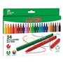 Kit Alpino com 24 Canetas Marcadoras Coloridas - Ponta de 3mm - Super Laváveis e com Cores Vibrantes - Uso Escolar - Desenvolve 