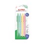Conjunto de 4 Canetas Pastel Alpino Soft Touch - Ponta de 1mm - Toque Suave - Tinta Azul - Cores Pastel Sortidas