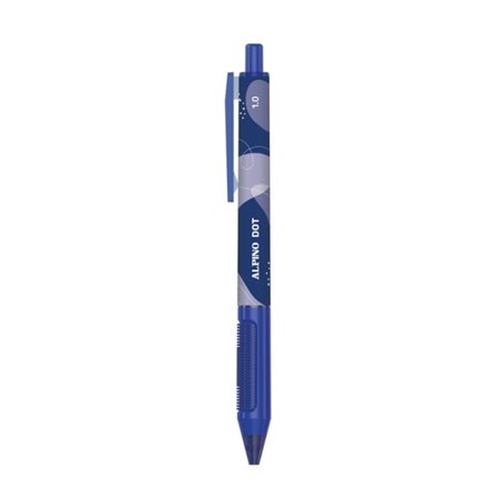 Caneta Esferográfica Retrátil Alpino Dot - Ponta de 1mm - Empunhadura Macia - Azul