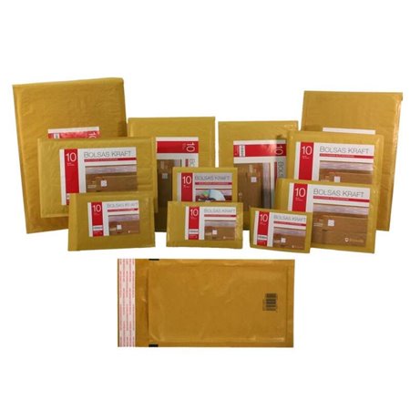 Saco acolchoado Bismark Kraft nº 16 220x340mm - Revestimento interno com bolhas de ar - Fecho autoadesivo - Ideal para envios co