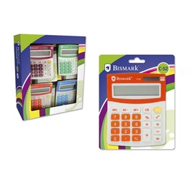 Calculadora escolar Bismark C-52 de 8 dígitos - Funções básicas e memória - Alimentação solar e por bateria - Cores sortidas ale