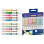 Kit com 10 Marcadores Fluorescentes Bismark de Longa Duração - 5 Neon e 5 Pastel - Tinta Líquida - Ponta Chanfrada - Ideal para 