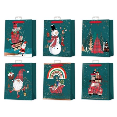 Sacola de Papel Natalina Bismark - Impressão Metalizada - 6 Modelos Diferentes
