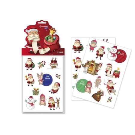 Pacote Bismark com 2 folhas de adesivos do Papai Noel