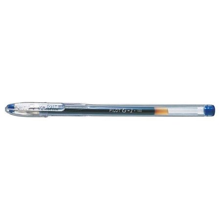 Caneta em gel Pilot G1 - Recarregável - Ponta esferográfica de 0,5 mm - Traço de 0,3 mm - Corpo transparente - Azul