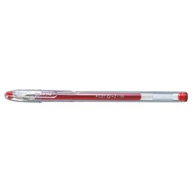 Caneta em gel Pilot G1 - Recarregável - Ponta esferográfica de 0,5 mm - Traço de 0,3 mm - Corpo transparente - Vermelha