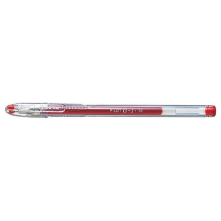 Caneta em gel Pilot G1 - Recarregável - Ponta esferográfica de 0,5 mm - Traço de 0,3 mm - Corpo transparente - Vermelha