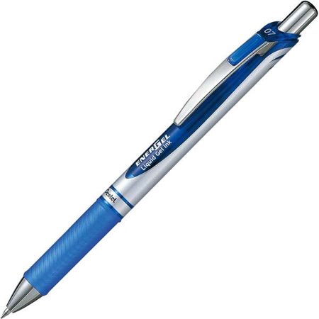 Caneta Esferográfica Retrátil Pentel Energel - Ponta 0,7 mm - Traço 0,35 mm - Tinta Gel - Recarregável - Empunhadura - Clipe Met