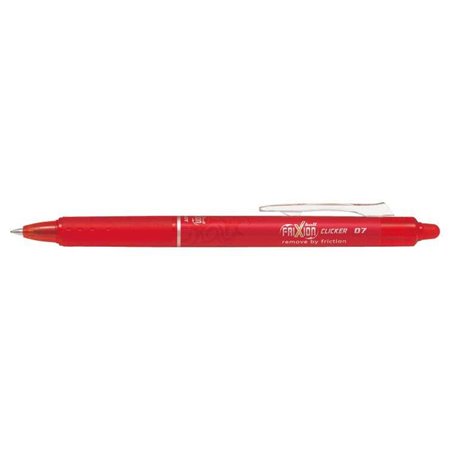 Caneta em gel retrátil e apagável Pilot Frixion Clicker - Ponta esferográfica de 0,7 mm - Espessura da linha de 0,4 mm - Empunha