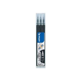 Pacote com 3 Refis Pilot para Caneta Frixion Ball / Frixion Clicker - Tinta Gel Apagável - Ponta Esferográfica 0,7mm - Largura d