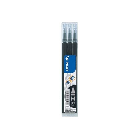 Pacote com 3 Refis Pilot para Caneta Frixion Ball / Frixion Clicker - Tinta Gel Apagável - Ponta Esferográfica 0,7mm - Largura d