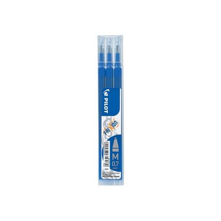 Pacote com 3 Refis Pilot para Caneta Frixion Ball / Frixion Clicker - Tinta Gel Apagável - Ponta Esferográfica 0,7mm - Largura d