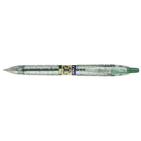 Caneta esferográfica retrátil Pilot B2P Ecoball BeGreen - Ponta redonda de 1 mm - Espessura da linha de 0,27 mm - 86,64% de plás