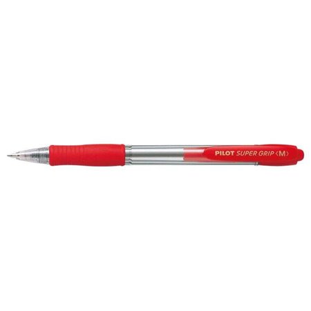 Caneta Esferográfica Retrátil Pilot SuperGrip - Ponta Redonda de 1,0 mm - Espessura da Linha de 0,27 mm - Tinta à Base de Óleo -