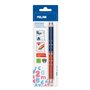 Conjunto de 2 lápis bicolores Milan, vermelho e azul - grafite de 2,9 mm - formato triangular