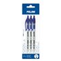 Conjunto de 3 canetas esferográficas retráteis Milan P1 - Ponta redonda de 1 mm - Corpo transparente - Azul
