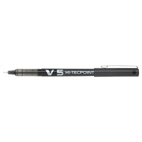 Caneta Rollerball Pilot V5 HI-Tecpoint com Tinta Líquida - Ponta Fina de 0,5 mm - Curso de 0,3 mm - Cor Preta