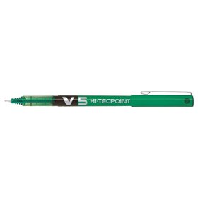 Caneta Rollerball Pilot V5 HI-Tecpoint com Tinta Líquida - Ponta Fina de 0,5 mm - Curso de 0,3 mm - Cor Verde