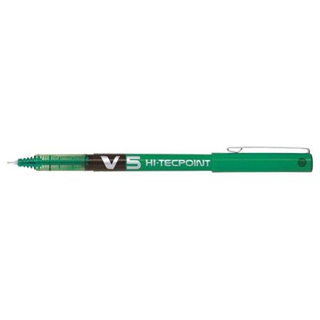 Caneta Rollerball Pilot V5 HI-Tecpoint com Tinta Líquida - Ponta Fina de 0,5 mm - Curso de 0,3 mm - Cor Verde