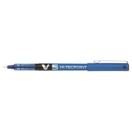 Caneta Rollerball Pilot V5 HI-Tecpoint com Tinta Líquida - Ponta Fina de 0,5 mm - Largura da Linha de 0,3 mm - Azul