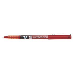 Caneta Rollerball Pilot V5 HI-Tecpoint com Tinta Líquida - Ponta Fina de 0,5 mm - Largura da Linha de 0,3 mm - Vermelha