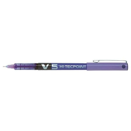 Caneta Rollerball Pilot Liquid Ink V5 HI-Tecpoint - Ponta Fina de 0,5 mm - Profundidade de 0,3 mm - Cor Violeta
