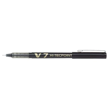 Caneta Rollerball Pilot V7 HI-Tecpoint com Tinta Líquida - Ponta Fina de 0,7 mm - Curso de 0,5 mm - Cor Preta