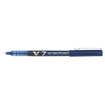 Caneta Rollerball Pilot V7 HI-Tecpoint com Tinta Líquida - Ponta Fina de 0,7 mm - Curso de 0,5 mm - Cor Azul