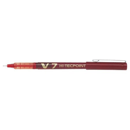 Caneta Rollerball Pilot V7 HI-Tecpoint com Tinta Líquida - Ponta Fina de 0,7 mm - Largura da Linha de 0,5 mm - Vermelha