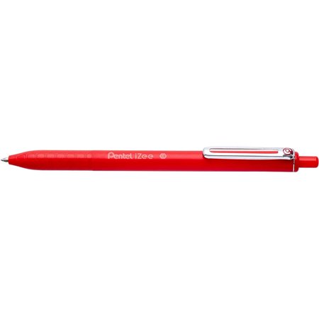 Caneta Esferográfica Retrátil Pentel iZee - Ponta de 0,7 mm - Espessura da Linha de 0,35 mm - Clipe de Metal - Vermelha